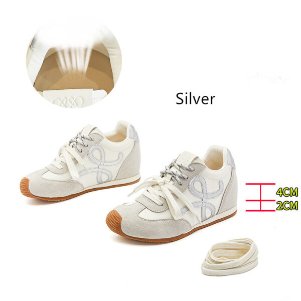 Inner height increase 4cm double lace de training shoes 2025 spring and summer new mango head Agan shoes female casual sneakers women - Image 5