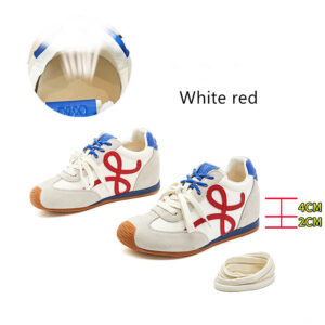Inner height increase 4cm double lace de training shoes 2025 spring and summer new mango head Agan shoes female casual sneakers women