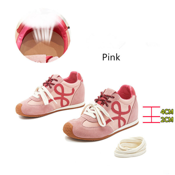 Inner height increase 4cm double lace de training shoes 2025 spring and summer new mango head Agan shoes female casual sneakers women - Image 3